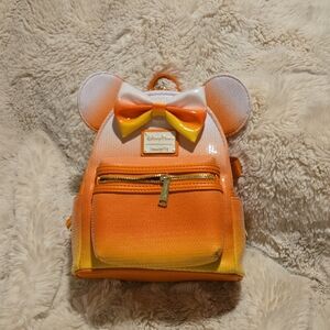 2024 Disney Parks Halloween Candy Corn Loungefly Mini Backpack Used